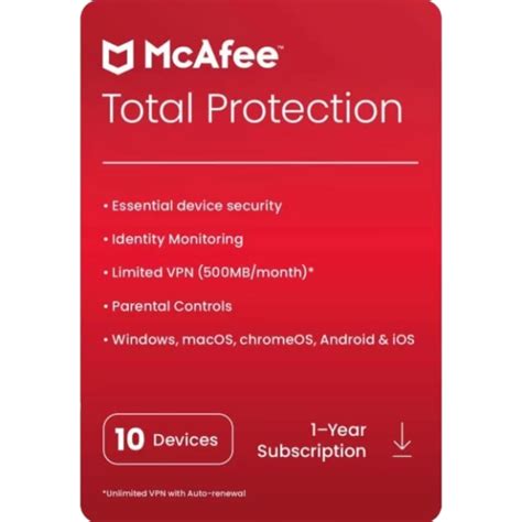 mcafee total protection login|McAfee Total Protection (1 Year/10 Devices) (PC, Android, Mac, .